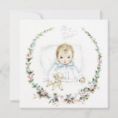 Baby Roze  Baby Meisje Douche Kaart (Voorkant)