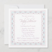 Baby Roze  Baby Meisje Douche Kaart (Achterkant)