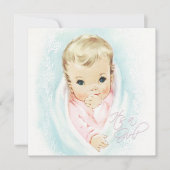 Baby Roze  Baby Meisje Douche Kaart (Voorkant)