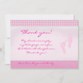 Baby Roze Baby shower Hartelijk dank Bedankkaart (Voorkant)