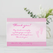 Baby Roze Baby shower Hartelijk dank Bedankkaart (Staand voorkant)