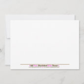 Baby Roze Baby shower Hartelijk dank Bedankkaart (Achterkant)