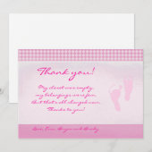 Baby Roze Baby shower Hartelijk dank Bedankkaart (Voorkant / Achterkant)