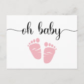 Baby roze babymeisjesdouche uitnodiging briefkaart (Voorkant)