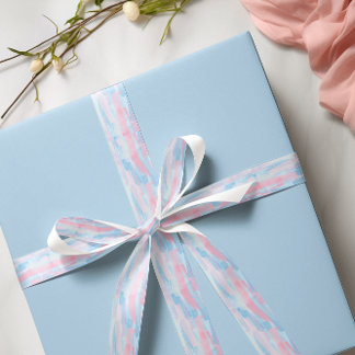Baby roze & blauw Happy Moederdag Brushstroke Satijnen Lint
