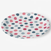 Baby Roze Blauwe Polka Dots Patroon Papier Borden Papieren Bordje (Gekanteld)