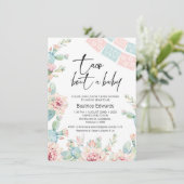 Baby roze blauwe taco zonder Baby Baby shower Kaart (Staand voorkant)
