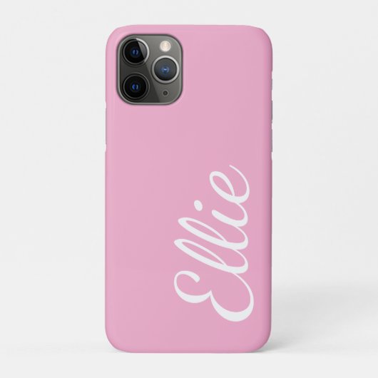 Baby Roze Bliss | Aangepaste naam in schuinschrift Case-Mate iPhone Case (Achterkant)
