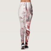 baby roze bloemmotief emboss kunst leggings (Achterkant)