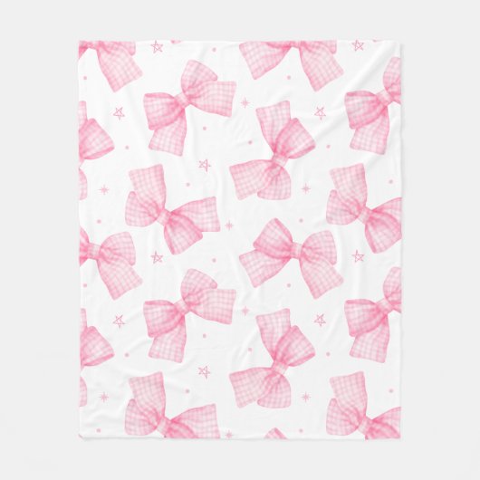 Baby Roze Bogen en Sterren Fleece Deken (Voorkant)