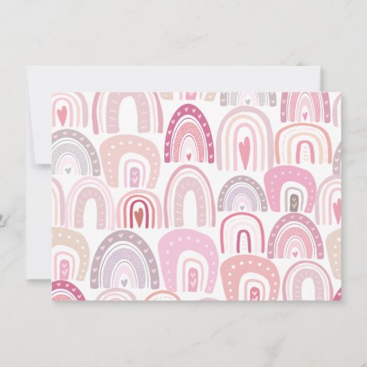 Baby roze Boho regenboogprik eerste verjaardag Kaart (Achterkant)