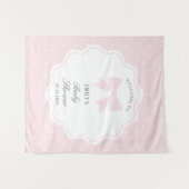 Baby Roze Bow Polka Dots Meisje Baby shower Welkom Wandkleed (Voorkant (horizontaal))