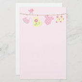 Baby (roze) briefpapier (Voorkant / Achterkant)