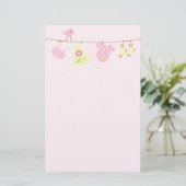 Baby (roze) briefpapier (Staand voorkant)