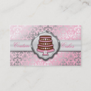 Baby roze Cake Couture Glitzy Damask Cake Bakery Visitekaartje