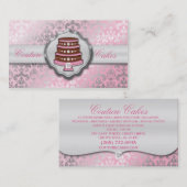 Baby roze Cake Couture Glitzy Damask Cake Bakery Visitekaartje (Voorkant / Achterkant)