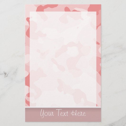Baby Roze Camo; gepersonaliseerd Briefpapier (Voorkant)