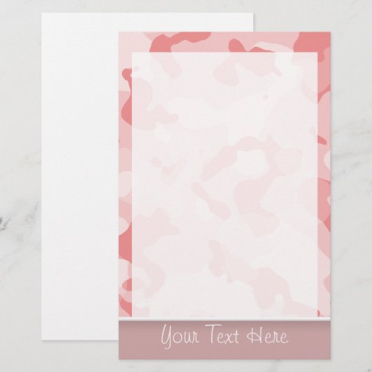 Baby Roze Camo; gepersonaliseerd Briefpapier (Voorkant / Achterkant)