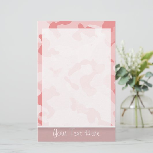 Baby Roze Camo; gepersonaliseerd Briefpapier (Staand voorkant)
