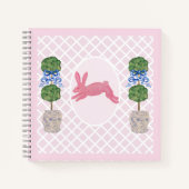 Baby roze Chinoiserie Ginger Jar Topiary Notitieboek (Voorkant)