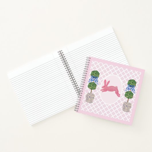 Baby roze Chinoiserie Ginger Jar Topiary Notitieboek (Binnen)