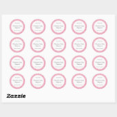 Baby Roze Confetti Doop Doopgunst Ronde Sticker (Vel)
