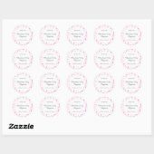 Baby Roze Confetti Doop Doopgunst Ronde Sticker