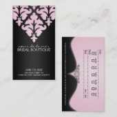 Baby roze Diamond Damask Appointkaarten Afsprakenkaartje (Voorkant / Achterkant)