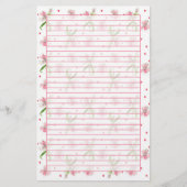 Baby Roze Dianthus Waterverf Bloemen Vol Briefpapier (Voorkant)