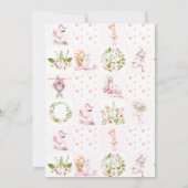 Baby roze dieren houden het neursery Patroon vol Aankondiging (Achterkant)