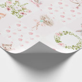Baby roze dieren houden het neursery Patroon vol Cadeaupapier (Hoek)