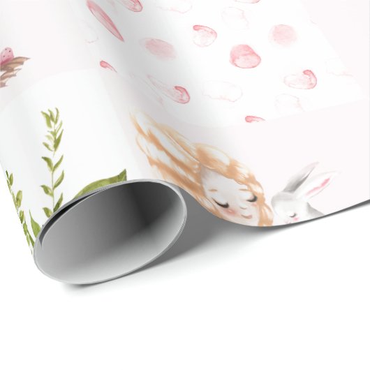 Baby roze dieren houden het neursery Patroon vol Cadeaupapier (Rol Hoek)