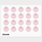 Baby Roze Disco Bruiloftsfeest Cirkel Ronde Sticker (Vel)