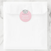 Baby Roze Disco Bruiloftsfeest Cirkel Ronde Sticker (Tas)