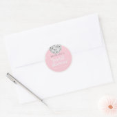 Baby Roze Disco Bruiloftsfeest Cirkel Ronde Sticker (Envelop)