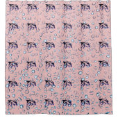 Baby roze - Dolphin Life - Gray Shower Curtain Douchegordijn (Voorkant)