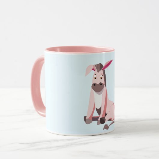 Baby roze Donkey - Uw kleur - Tekst Mok (Voorkant links)