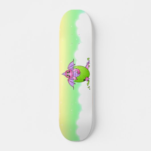 Baby roze draak gekraakte eierstokken skateboard (Voorkant)