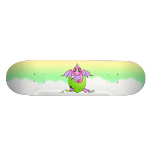 Baby roze draak gekraakte eierstokken skateboard