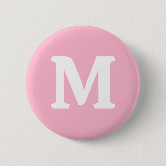 Baby roze effen kleur ronde button 5,7 cm (Voorkant)