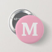 Baby roze effen kleur ronde button 5,7 cm (Voorkant /achterkant)