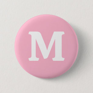 Baby roze effen kleur ronde button 5,7 cm