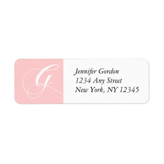 Baby Roze Elegant Monogram G Retouradres Label
