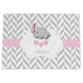 Baby roze ellephant 🐘 design - Baby Girl Shower Groot Cadeauzakje