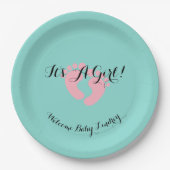 BABY roze en blauw geslacht onthullen: Shower Part Papieren Bordje (Voorkant)