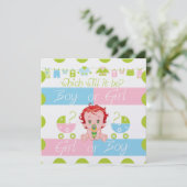 Baby Roze en Blauw Geslacht Onthullen Uitnodiging  (Staand voorkant)