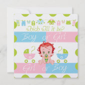 Baby Roze en Blauw Geslacht Onthullen Uitnodiging  (Voorkant)