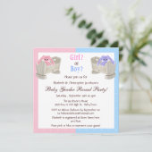 Baby Roze en Blauwe Bunnies & Wiegjes onthullen Kaart (Staand voorkant)