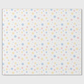 Baby Roze en Blauwe Sterren Patroon Cadeaupapier (Vlak)