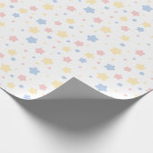 Baby Roze en Blauwe Sterren Patroon Cadeaupapier (Hoek)